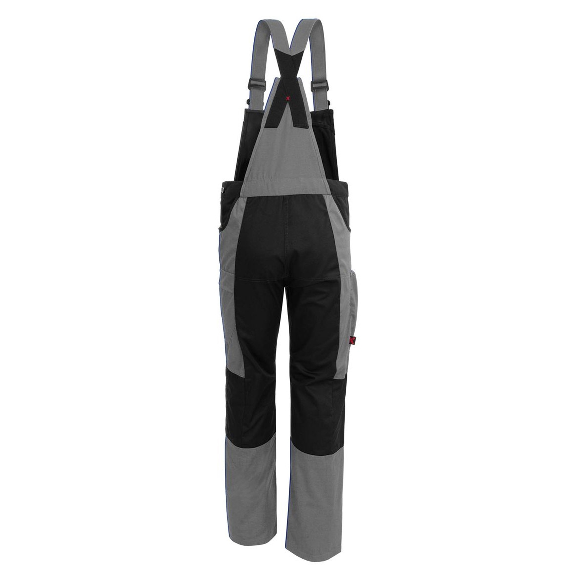 QUALITEX X-Serie Latzhose Weiß/Grau Arbeitshosen mit Kniepolstertaschen 