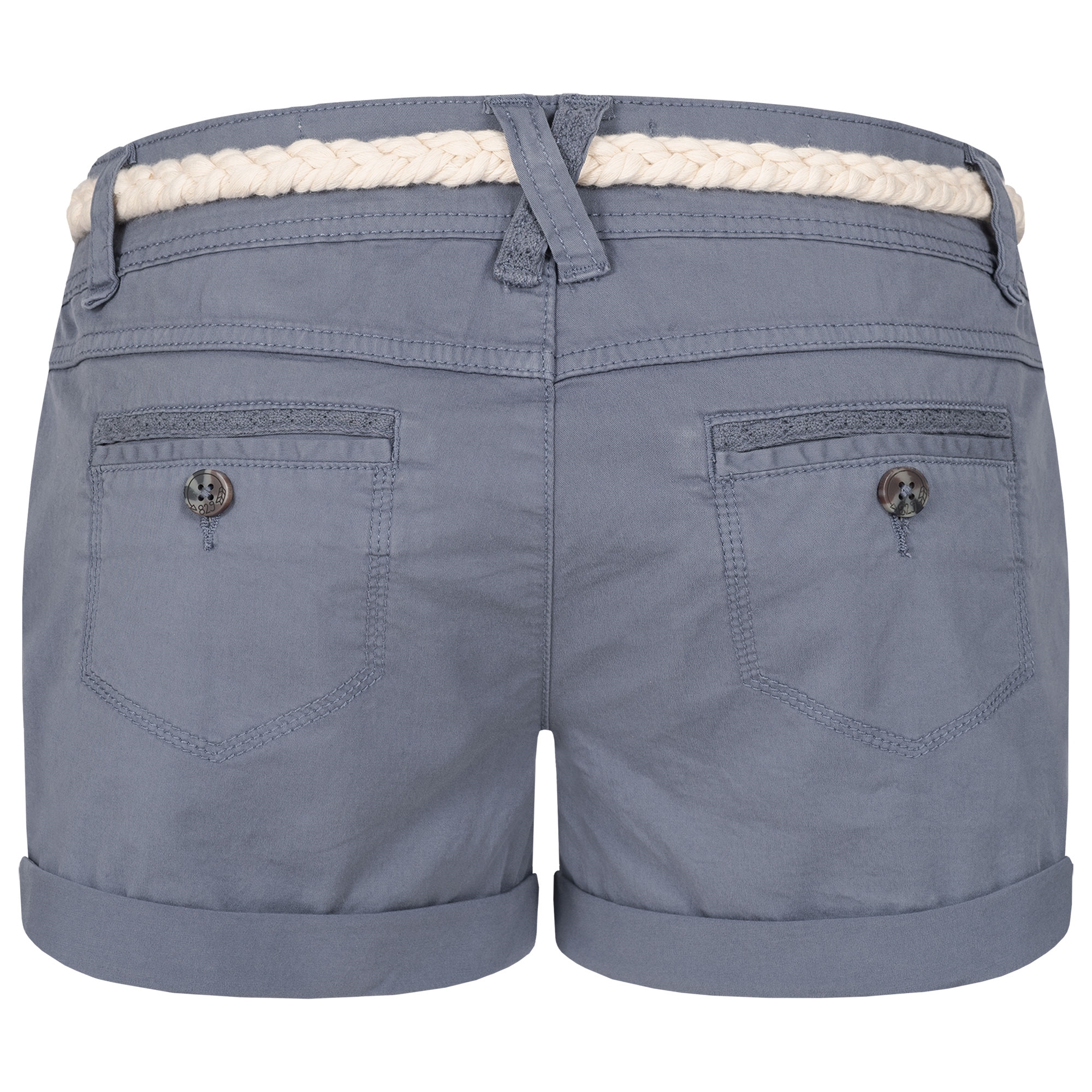 Eight2Nine Damen Chino Bermuda Stretch Shorts mit Flecht Gürtel Hotpants