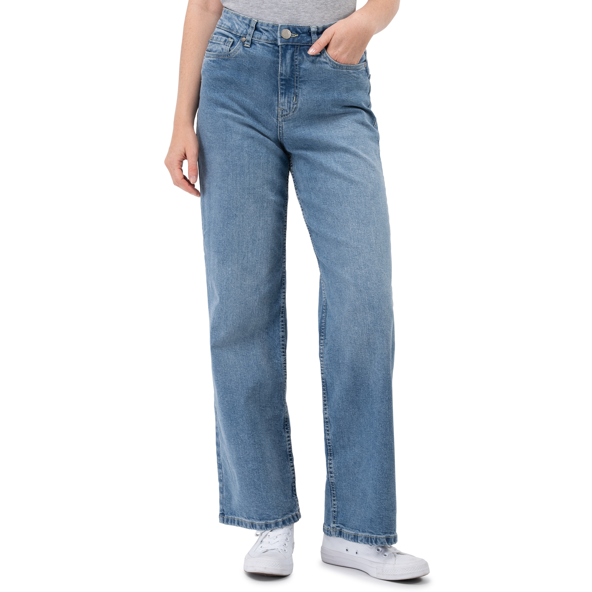 Sublevel Damen Weite Jeans High Waist weiter Schnitt bequem und dehnbar Hose - Bild 10 von 14