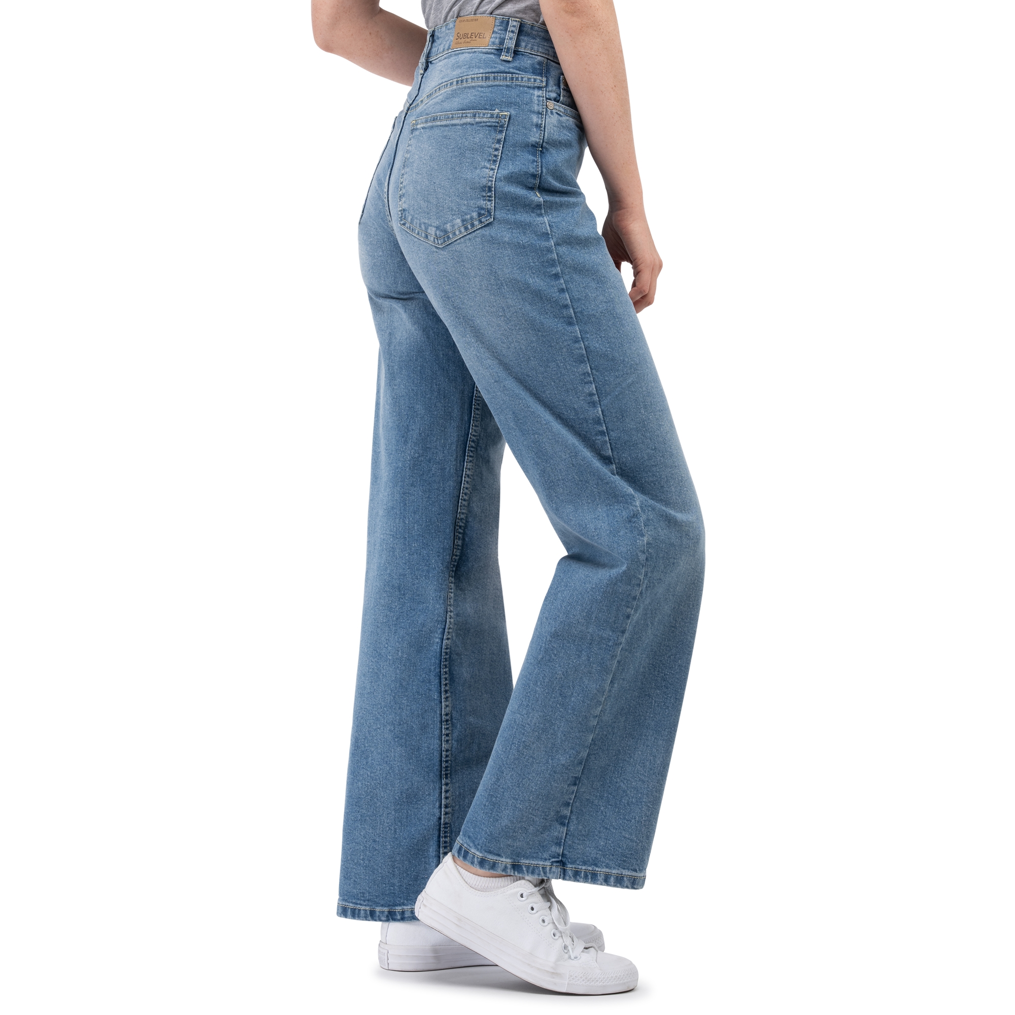 Sublevel Damen Weite Jeans High Waist weiter Schnitt bequem und dehnbar Hose - Bild 9 von 14