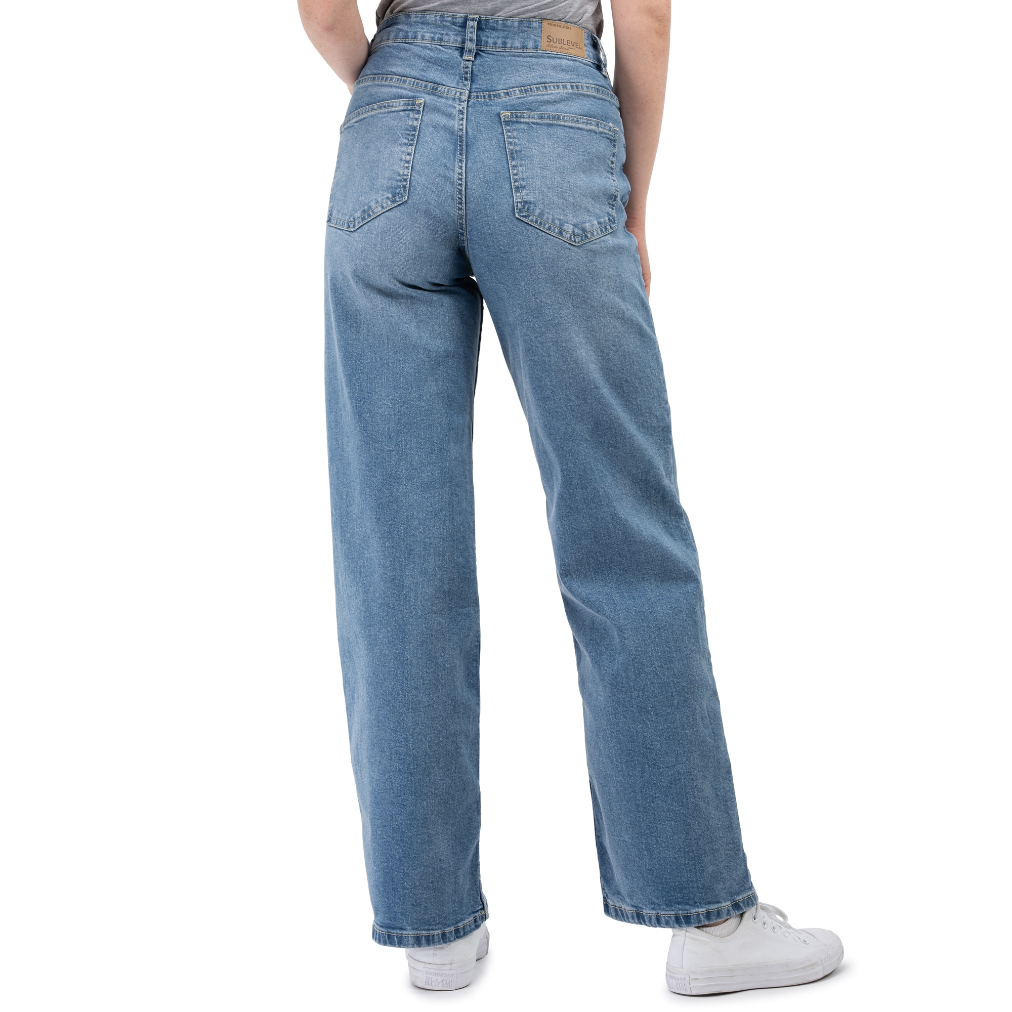 Sublevel Damen Weite Jeans High Waist weiter Schnitt bequem und dehnbar Hose - Bild 11 von 14