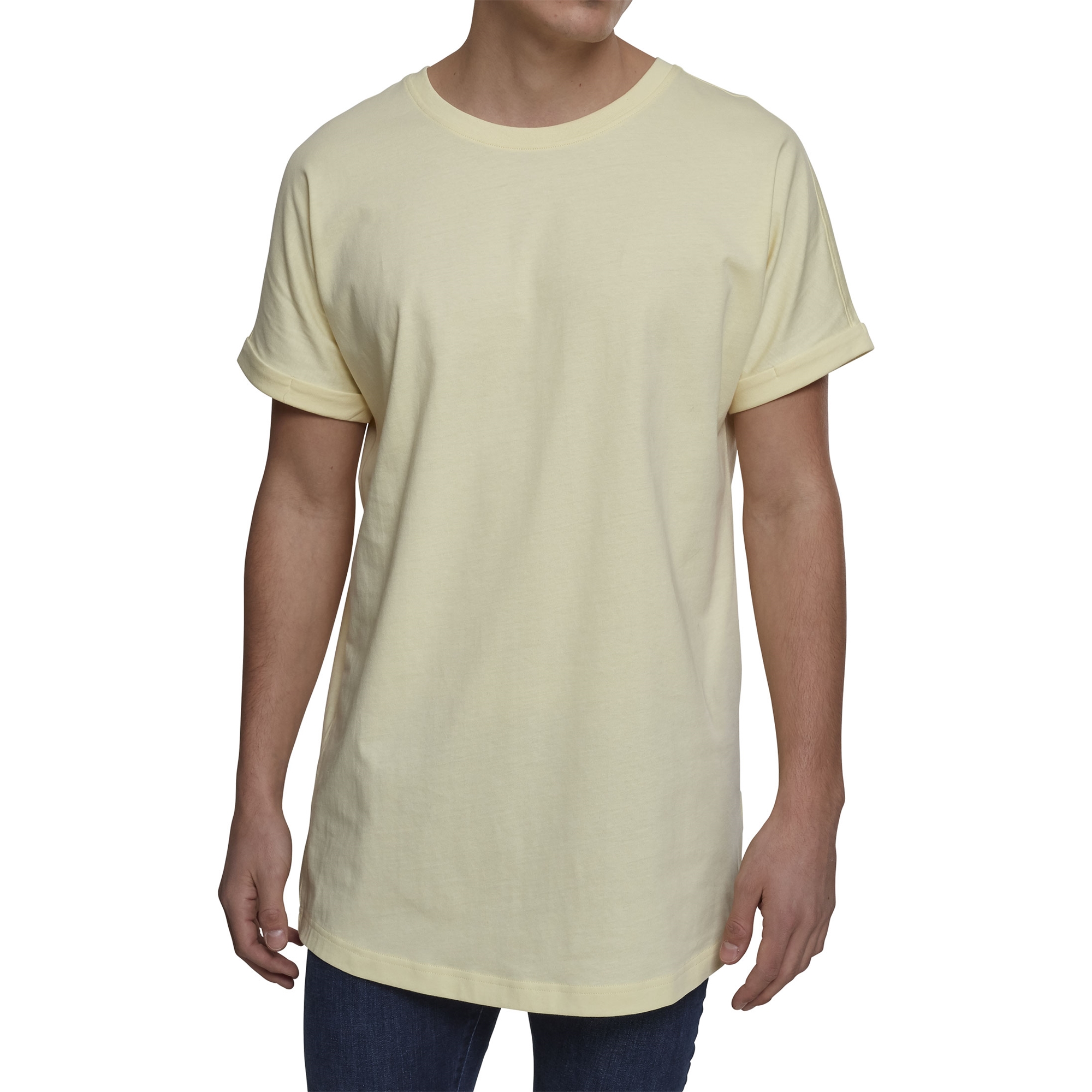 Urban Classics Herren T-Shirt Shaped Long Turnup Tee extra lang oversize  Shirt | eBay