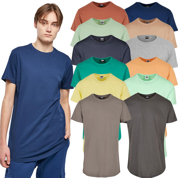 Urban Classics Herren T-Shirt Shaped Long Tee extra lang oversize Shirt  TB638 | eBay